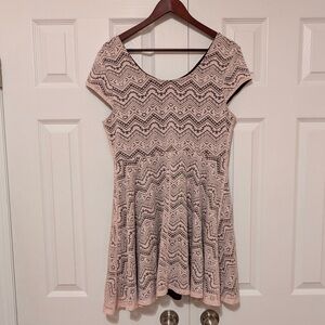 Size XL Pink and Burgundy Aztec Western Pattern Skater Dress